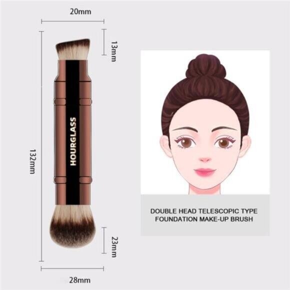 Hourglass Makeup Brush- No.26 Double Head Retractable Foundation Brush Fiber - Picture 5 of 5